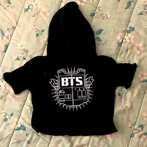 BTS Jung Kook Cutoff Hoodie Black